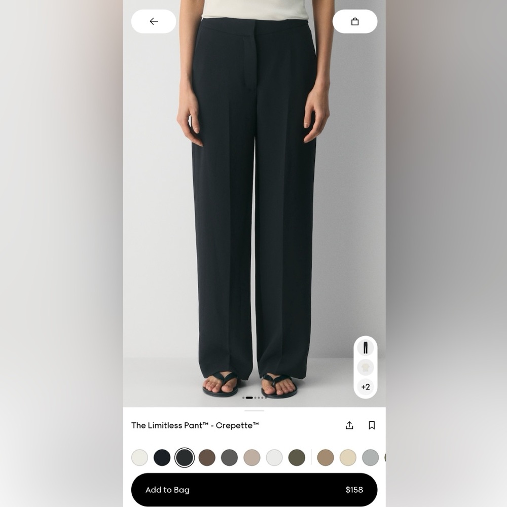 Aritzia/Wilfred Limitless Pant™ Crepeette – Navy Blue Wide-Leg Women's Pants